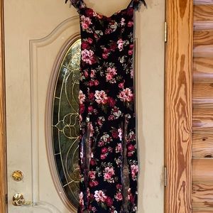 Long floral dress with slits